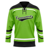 Custom Unisex Green & Black Pattern Hockey Jersey