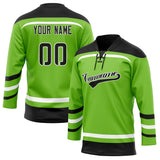 Custom Unisex Green & Black Pattern Hockey Jersey