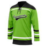 Custom Unisex Green & Black Pattern Hockey Jersey