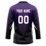 Custom Unisex Purple & Black Pattern Hockey Jersey