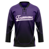 Custom Unisex Purple & Black Pattern Hockey Jersey