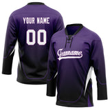 Custom Unisex Purple & Black Pattern Hockey Jersey