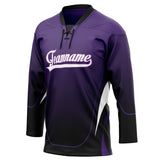 Custom Unisex Purple & Black Pattern Hockey Jersey