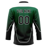 Custom Unisex Kelly Green & Black Pattern Hockey Jersey