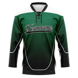 Custom Unisex Kelly Green & Black Pattern Hockey Jersey