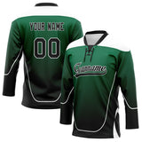 Custom Unisex Kelly Green & Black Pattern Hockey Jersey