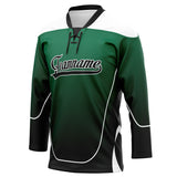 Custom Unisex Kelly Green & Black Pattern Hockey Jersey