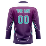 Custom Unisex Purple & White Pattern Hockey Jersey