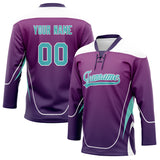 Custom Unisex Purple & White Pattern Hockey Jersey