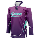 Custom Unisex Purple & White Pattern Hockey Jersey