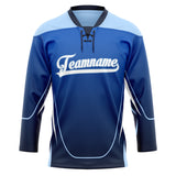 Custom Unisex Blue & White Pattern Hockey Jersey