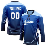 Custom Unisex Blue & White Pattern Hockey Jersey