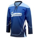 Custom Unisex Blue & White Pattern Hockey Jersey