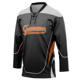 Custom Unisex Black & Gray Pattern Hockey Jersey