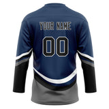 Custom Unisex Navy & Black Pattern Hockey Jersey