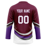 Custom Unisex Crimson & White Pattern Hockey Jersey