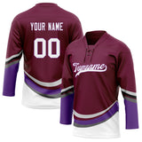 Custom Unisex Crimson & White Pattern Hockey Jersey