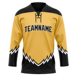 Custom Unisex Yellow & Black Pattern Hockey Jersey