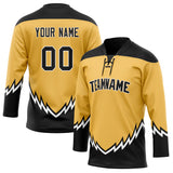 Custom Unisex Yellow & Black Pattern Hockey Jersey