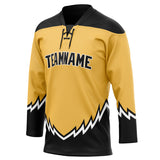 Custom Unisex Yellow & Black Pattern Hockey Jersey