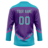 Custom Unisex Purple & Blue Pattern Hockey Jersey