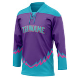 Custom Unisex Purple & Blue Pattern Hockey Jersey