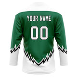 Custom Unisex Kelly Green & White Pattern Hockey Jersey