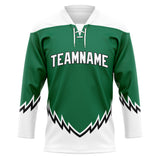 Custom Unisex Kelly Green & White Pattern Hockey Jersey