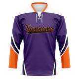 Custom Unisex Purple & White Pattern Hockey Jersey