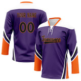 Custom Unisex Purple & White Pattern Hockey Jersey