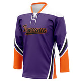 Custom Unisex Purple & White Pattern Hockey Jersey