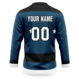 Custom Unisex Navy & Black Pattern Hockey Jersey