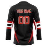 Custom Unisex Black & Red Pattern Hockey Jersey