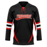 Custom Unisex Black & Red Pattern Hockey Jersey