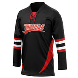 Custom Unisex Black & Red Pattern Hockey Jersey