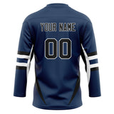 Custom Unisex Navy & White Pattern Hockey Jersey