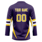 Custom Unisex Purple & Yellow Pattern Hockey Jersey