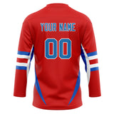 Custom Unisex Red & Royal Pattern Hockey Jersey