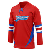 Custom Unisex Red & Royal Pattern Hockey Jersey