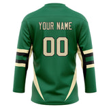 Custom Unisex Kelly Green & Cream Pattern Hockey Jersey