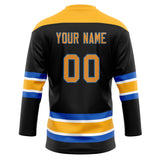 Custom Unisex Black & Gold Pattern Hockey Jersey