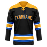 Custom Unisex Black & Gold Pattern Hockey Jersey