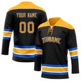 Custom Unisex Black & Gold Pattern Hockey Jersey