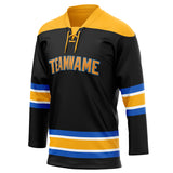 Custom Unisex Black & Gold Pattern Hockey Jersey