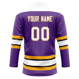 Custom Unisex Purple & White Pattern Hockey Jersey