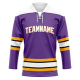 Custom Unisex Purple & White Pattern Hockey Jersey