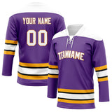 Custom Unisex Purple & White Pattern Hockey Jersey