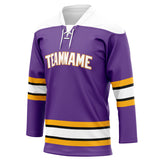 Custom Unisex Purple & White Pattern Hockey Jersey