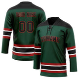 Custom Unisex Green & Black Pattern Hockey Jersey