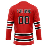 Custom Unisex Red & Black Pattern Hockey Jersey